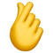 Hand with Index Finger and Thumb Crossed emoji on Apple